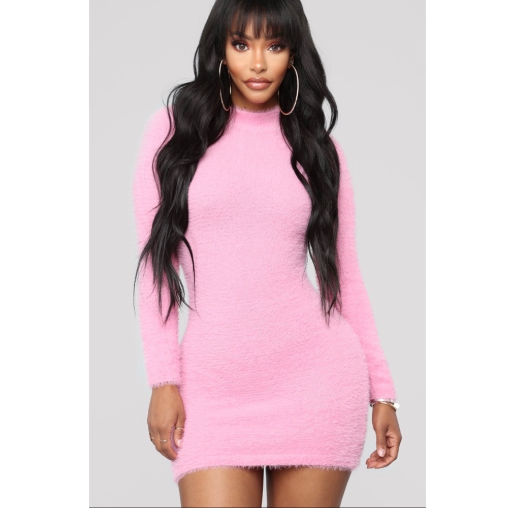💕Beverly Hills Babe Pink Fuzzy Dress💕